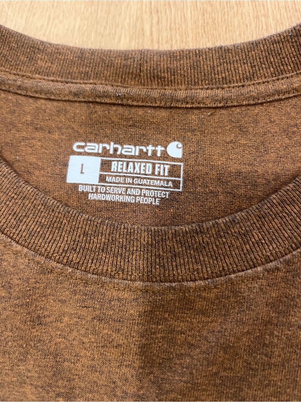 Carhartt Brown Short Sleeve Tee with White Logo Saw Graphic - Picture 2 of 6